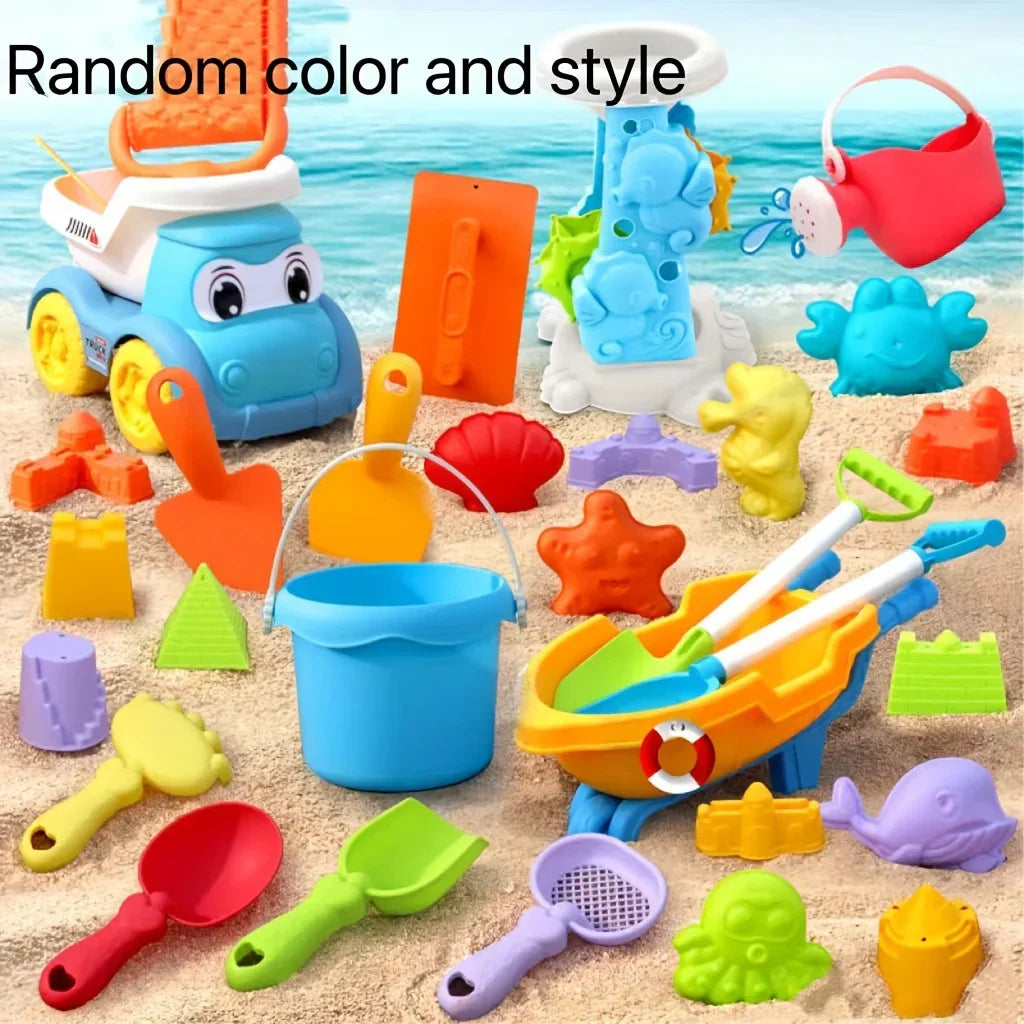 Kids Beach Toys Set with Shovel, Bucket, Dinosaur Molds (100 pcs)-2